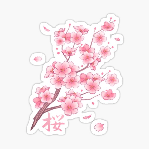 Sticker Branche Florale Cerisier - Magic Stickers