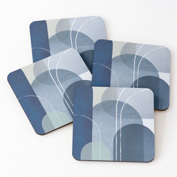 Item preview, Mid Century Blue Linen designed and sold by UrbanEpiphany.