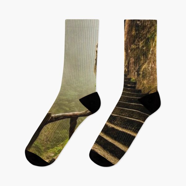 Item preview, Stairs Up the Hill with Mountain View designed and sold by NengShop.