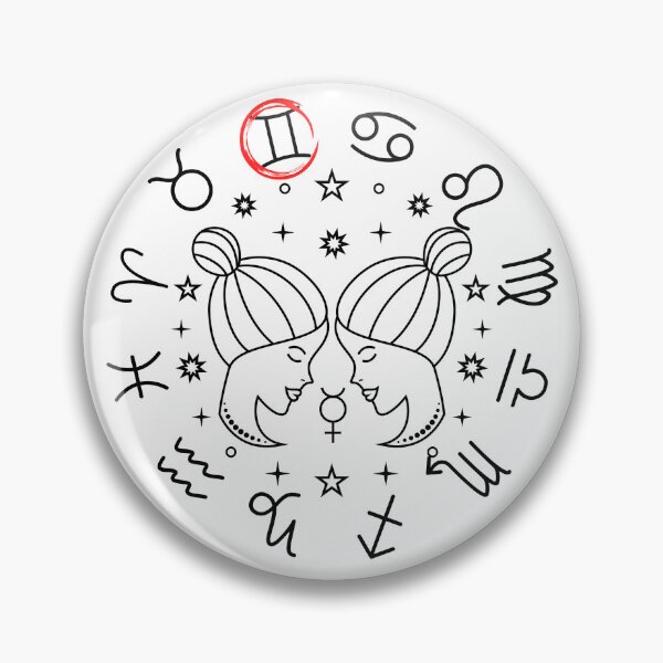 Item preview, Gemini Zodiac Sign Twins Horoscope Symbol Mono designed and sold by 27th-Tee.