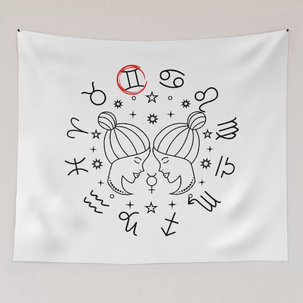 Item preview, Gemini Zodiac Sign Twins Horoscope Symbol Mono designed and sold by 27th-Tee.