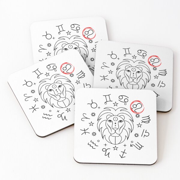 Item preview, Leo Zodiac Sign Lion Horoscope Symbol Mono designed and sold by 27th-Tee.