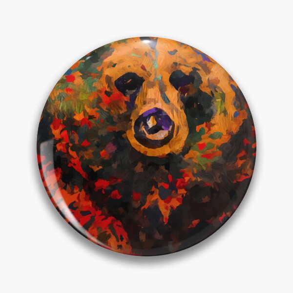 Item preview, Bear portrait colorful abstract painting designed and sold by shrolts.