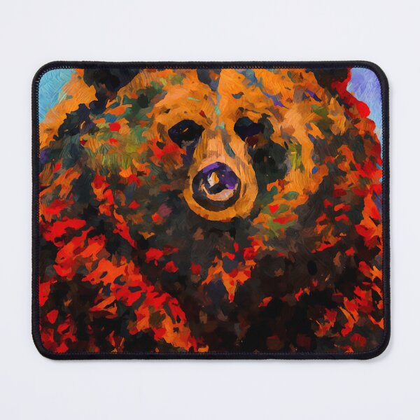 Item preview, Bear portrait colorful abstract painting designed and sold by shrolts.
