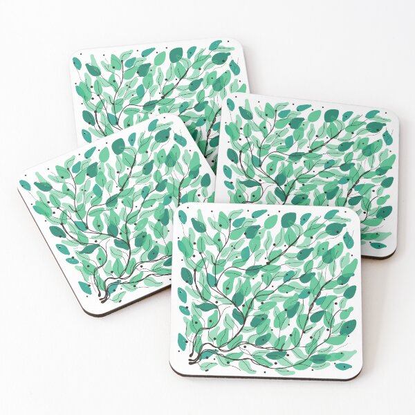 Item preview, Pattern line art green leaves have become a sign of the changing of the seasons designed and sold by DJava-ArtO.