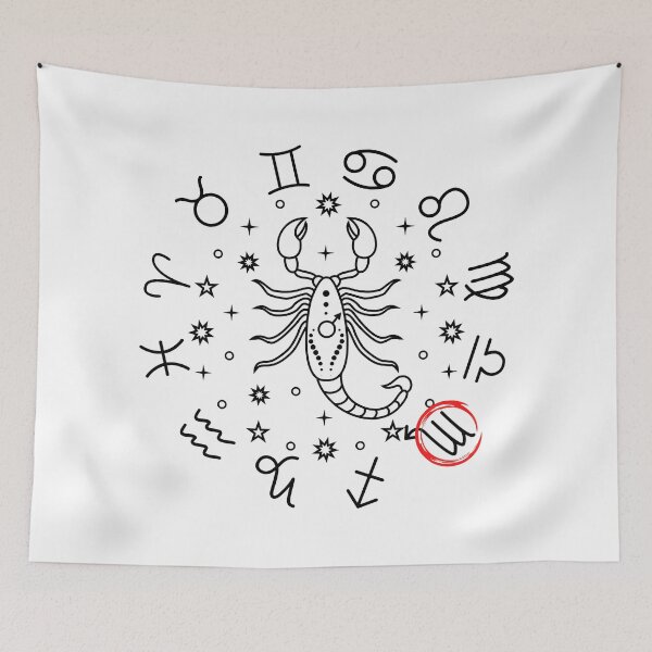 Item preview, Scorpio Zodiac Sign Scorpion Horoscope Symbol Mono designed and sold by 27th-Tee.