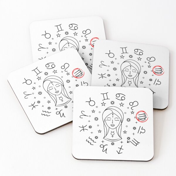 Item preview, Virgo Zodiac Sign Maiden Horoscope Symbol Mono designed and sold by 27th-Tee.