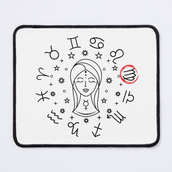 Item preview, Virgo Zodiac Sign Maiden Horoscope Symbol Mono designed and sold by 27th-Tee.
