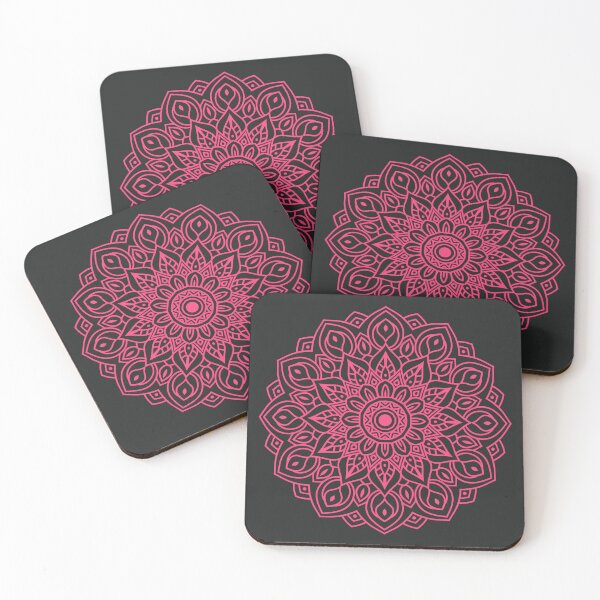 Item preview, Pink Mandala (On Black) designed and sold by JazzPWall.