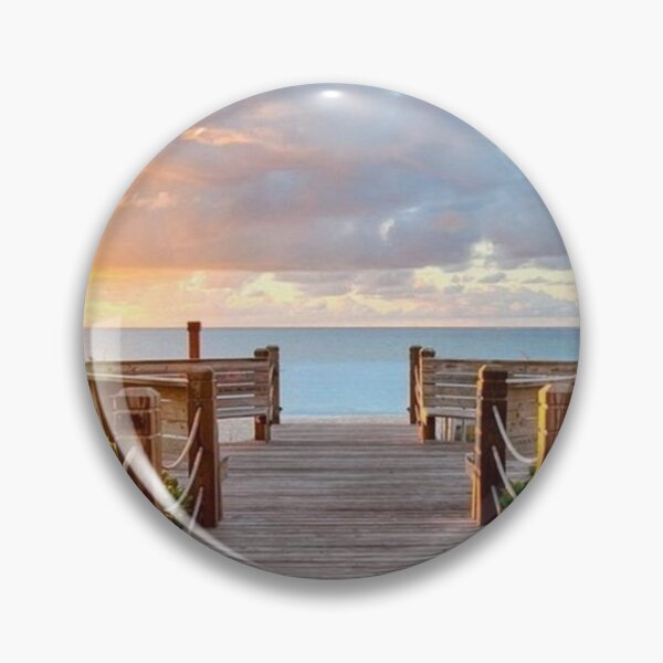 Item preview, Wooden Path Along the beach with a view of the golden sunset designed and sold by NengShop.