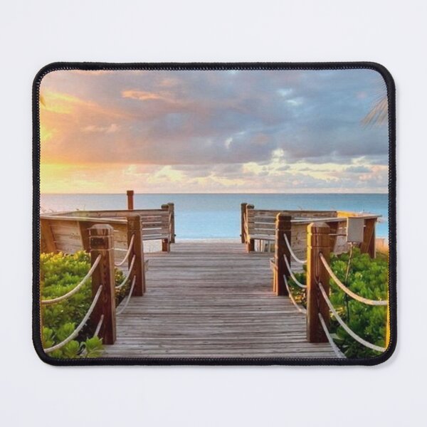 Item preview, Wooden Path Along the beach with a view of the golden sunset designed and sold by NengShop.