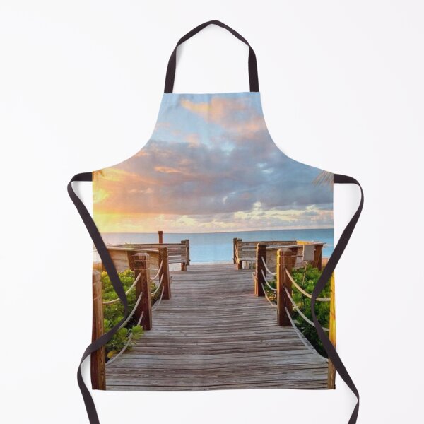 Item preview, Wooden Path Along the beach with a view of the golden sunset designed and sold by NengShop.