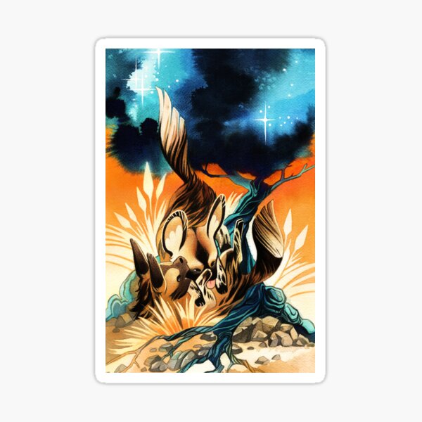 African Wild Dogs - Knight of Wands  Sticker