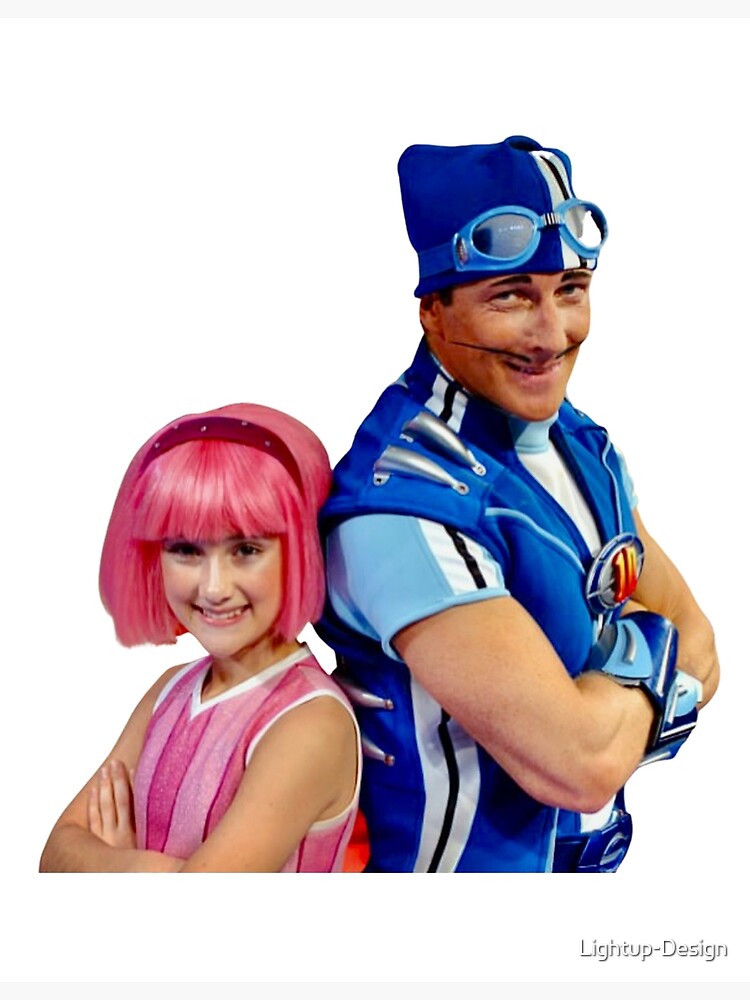 Lazytown Stephanie And Sportacus Duo Design Premium Matte Vertical Poster 