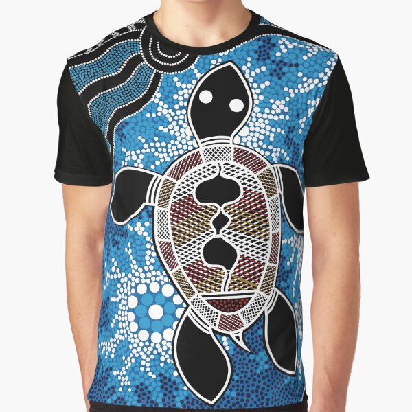 Authentic Aboriginal Art - Sea Turtles Graphic T-Shirt