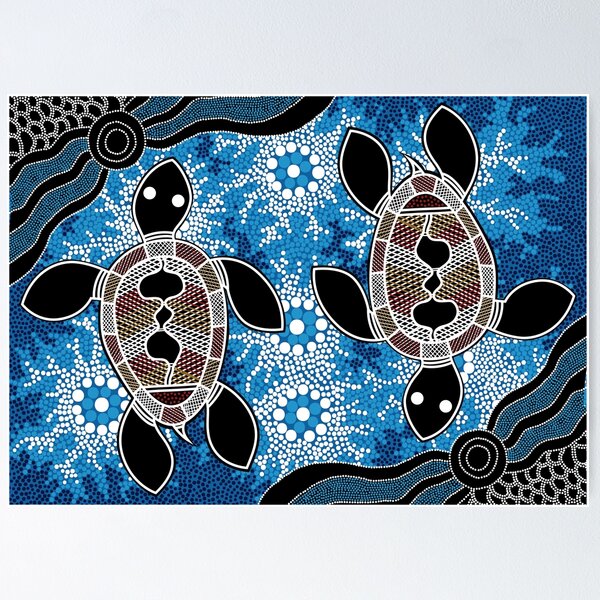 Item preview, Authentic Aboriginal Art  - Sea Turtles designed and sold by HogarthArts.