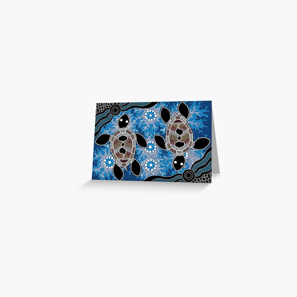Authentic Aboriginal Art - Sea Turtles Greeting Card