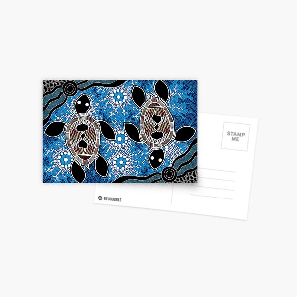 Authentic Aboriginal Art - Sea Turtles Postcard
