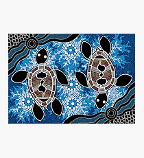 Aboriginal Art Authentic - Meeresschildkröten Fotodruck