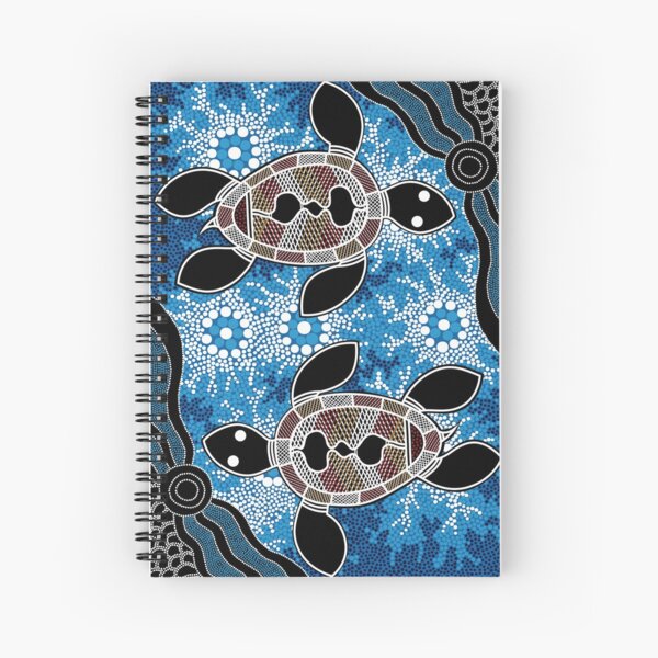 Authentic Aboriginal Art - Sea Turtles Spiral Notebook