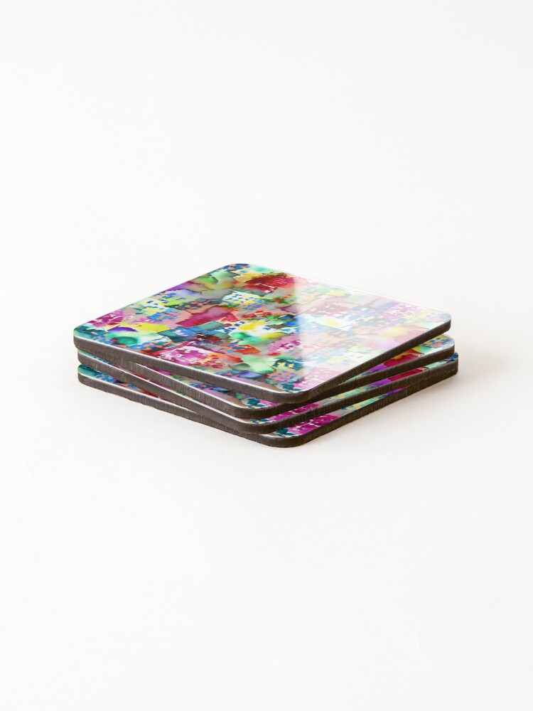 Thumbnail 4 of 5, Coasters (Set of 4), Retro Abstract Multi Colour Pattern designed and sold by Bashini.