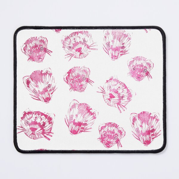 Item preview, Pink Ferret Linocut Stamp For Ferret Lovers designed and sold by CurbCuts.