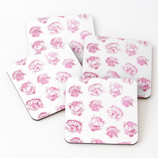 Item preview, Pink Ferret Linocut Stamp For Ferret Lovers designed and sold by CurbCuts.