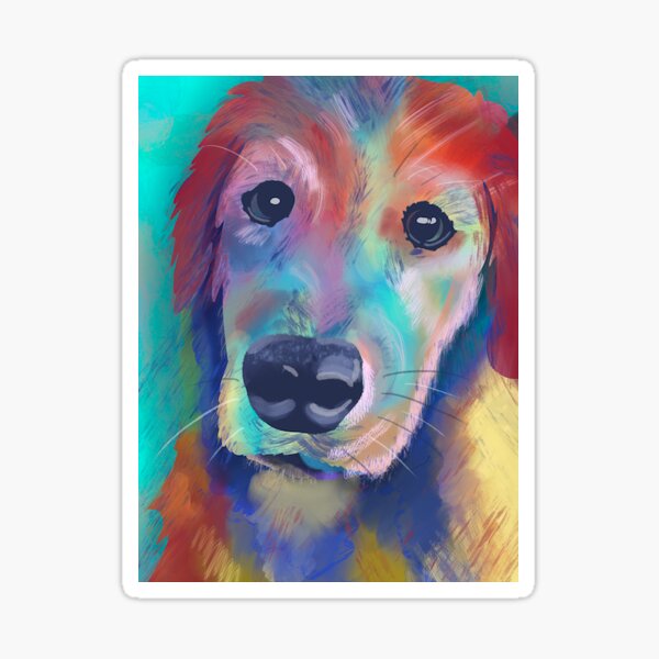 Bunte Labrador-Hundemalerei Sticker