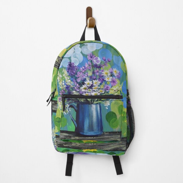 Item preview, aesthetic bokeh mint green turquoise blue purple spring flower bouquet white daisy  designed and sold by LEILA ART SPACE.