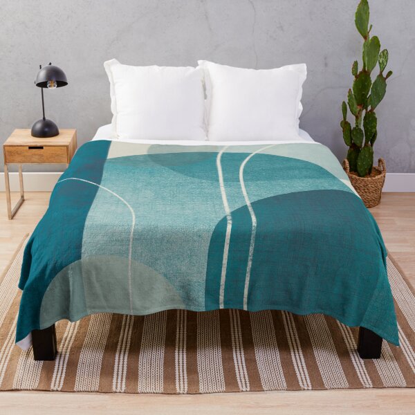Item preview, Mid Century Teal Linen designed and sold by UrbanEpiphany.