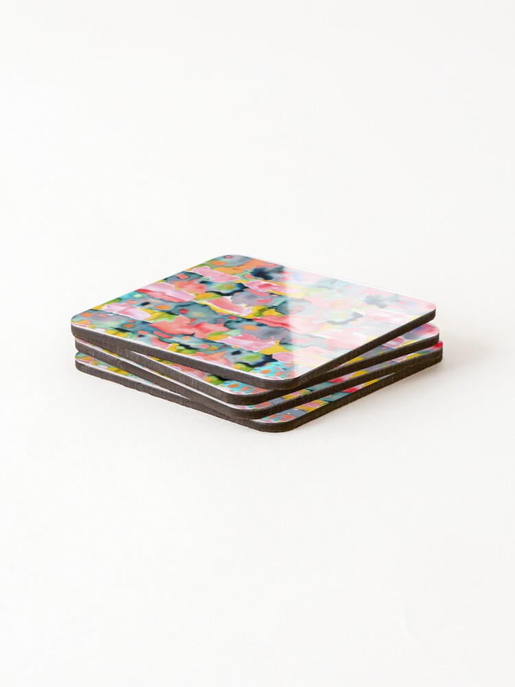 Thumbnail 4 of 5, Coasters (Set of 4), Retro Abstract Multi Colour Pattern designed and sold by Bashini.