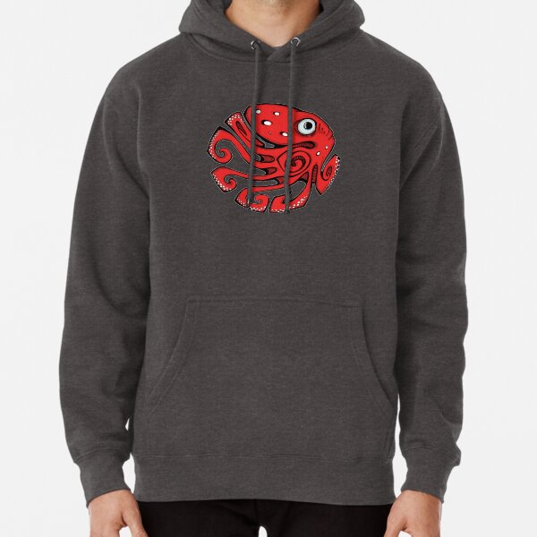 Red Octopus Pullover Hoodie