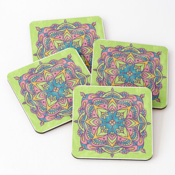 Item preview, Trippy Distressed Mandala Lime Green designed and sold by VivecaChenoweth.