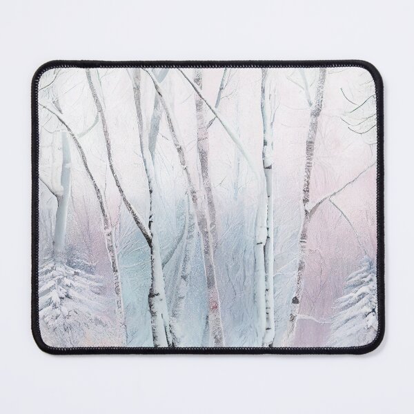 Artikelvorschau, Designer Pastel Winter Scene Snow and Trees Digital Painting entworfen und verkauft von CodeAndColors.
