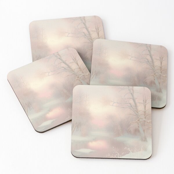 Artikelvorschau, Bright Nature Winter Trees Pattern Digital Painting entworfen und verkauft von CodeAndColors.