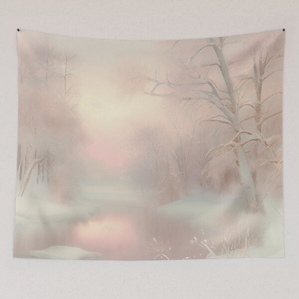 Aperçu de l'œuvre Bright Nature Winter Trees Pattern Digital Painting créée et vendue par CodeAndColors.