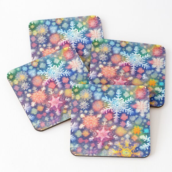 Item preview, Abstract Colorful Snowfall Snowflake Pattern Digital Painting designed and sold by CodeAndColors.