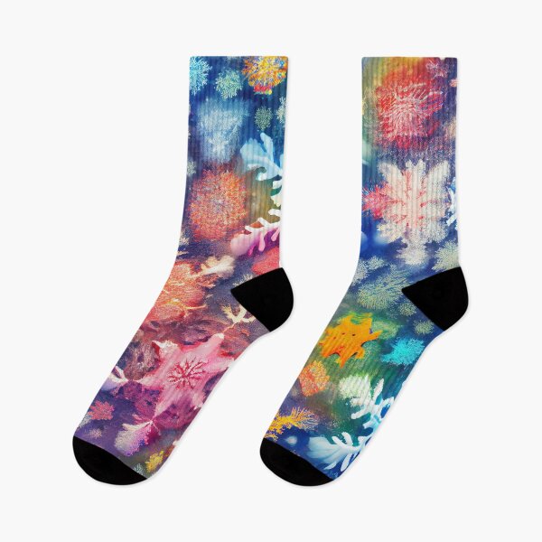 Artikelvorschau, Abstract Colorful Snowfall Snowflake Pattern Digital Painting entworfen und verkauft von CodeAndColors.