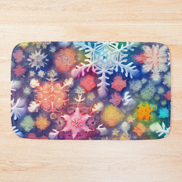 Artikelvorschau, Abstract Colorful Snowfall Snowflake Pattern Digital Painting entworfen und verkauft von CodeAndColors.