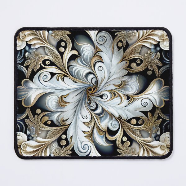 Artikelvorschau, Designer Elegant Black and Gold Snowflake Design Digital Painting entworfen und verkauft von CodeAndColors.