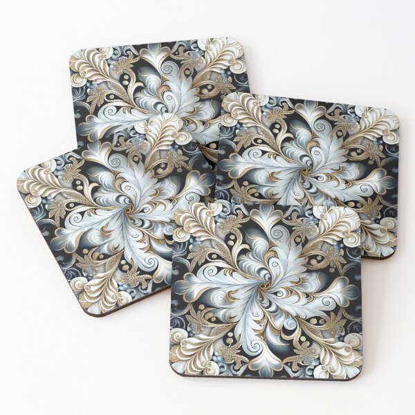 Artikelvorschau, Designer Elegant Black and Gold Snowflake Design Digital Painting entworfen und verkauft von CodeAndColors.