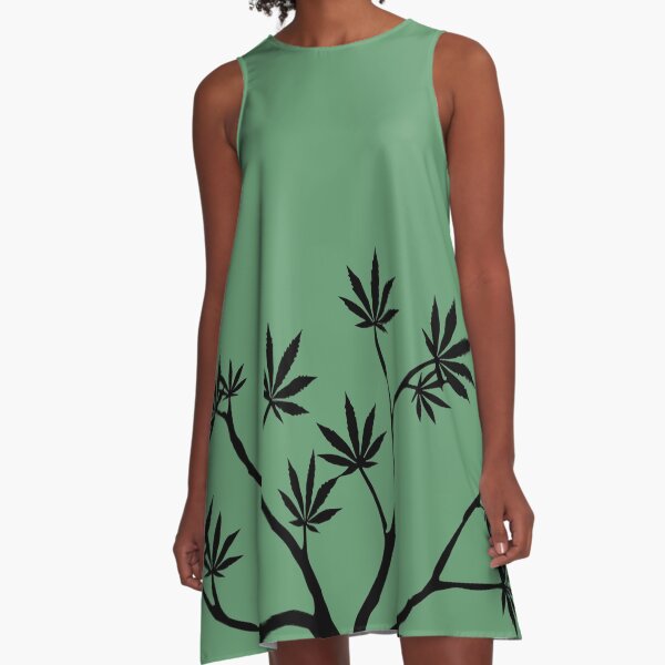 It's Just Green, Bro - Black Version A-Line Dress