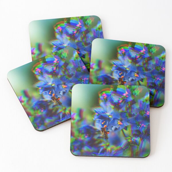 Item preview, Psychedelic Bee On Blue Flowers  designed and sold by Stonio.