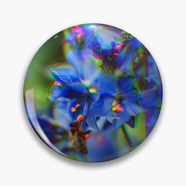 Item preview, Psychedelic Bee On Blue Flowers  designed and sold by Stonio.