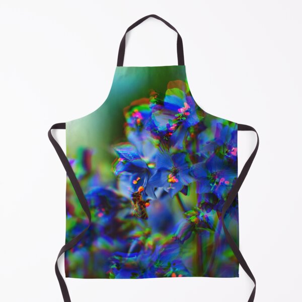 Item preview, Psychedelic Bee On Blue Flowers designed and sold by Stonio.