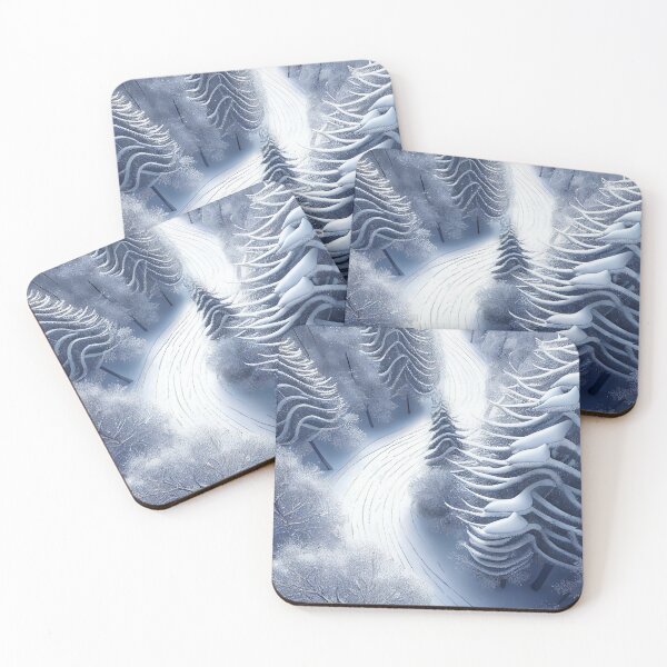 Item preview, Beautiful Snow Covered Rural Dirt Road in Winter Digital Painting designed and sold by CodeAndColors.
