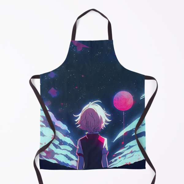 Item preview, Anime Scene of Boy Watching Big Balloon in Space Digital Painting designed and sold by CodeAndColors.