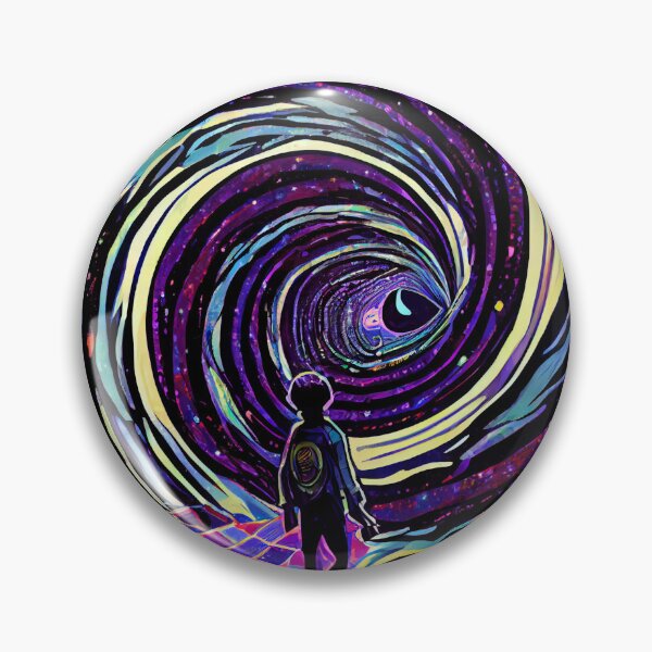 Artikelvorschau, Trippy Psychedelic Man Walking into Wormhole Portal Digital Painting entworfen und verkauft von CodeAndColors.