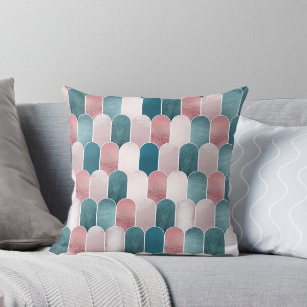 Item preview, Mid Century Arches in Blush Pink and Teal designed and sold by UrbanEpiphany.