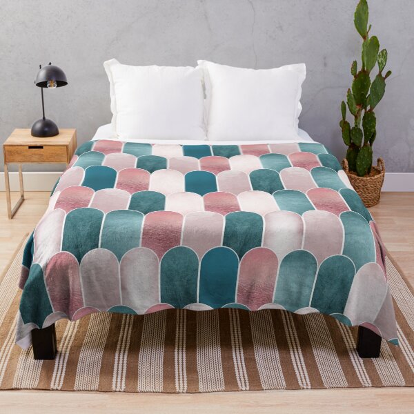 Item preview, Mid Century Arches in Blush Pink and Teal designed and sold by UrbanEpiphany.